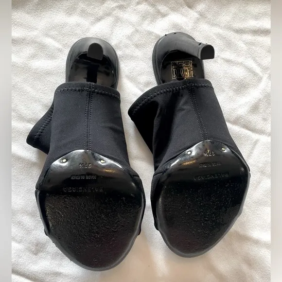 Balenciaga Neoprene Peep-Toe Mules