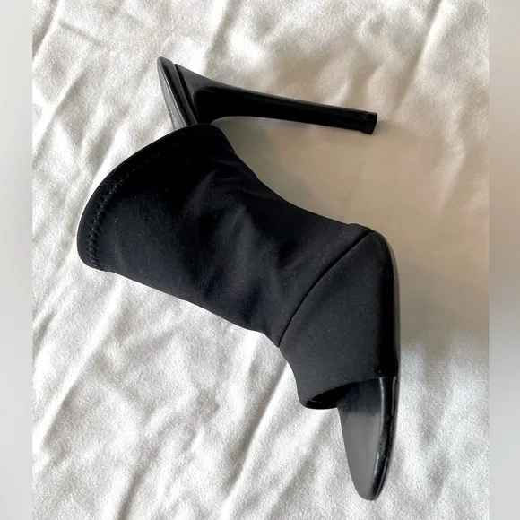 Balenciaga Neoprene Peep-Toe Mules