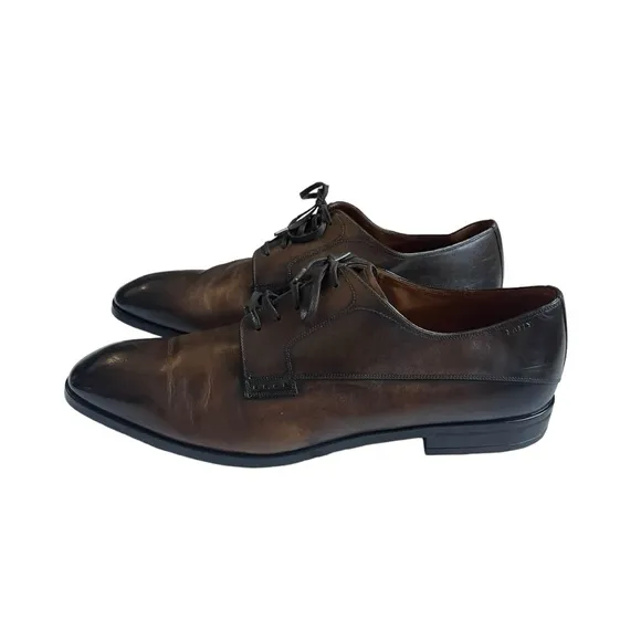 BALLY Latour Leather Derbys Lace-up Shoes Professional Dress Oxford Brown 12D