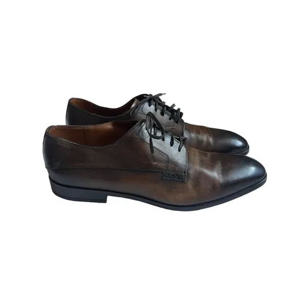 BALLY Latour Leather Derbys Lace-up Shoes Professional Dress Oxford Brown 12D