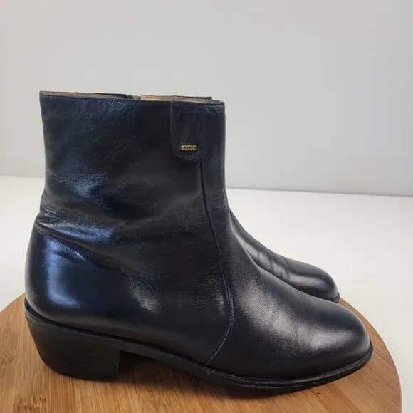 Bally Lexus Parawet Zip Ankle Boots Brown Leather Switzerland Men's 7.5 D