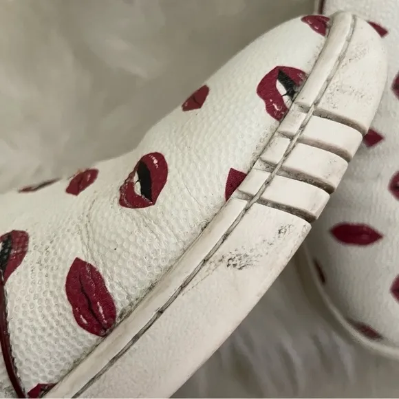 Bally Lips Print Slip On Sneakers Shoes