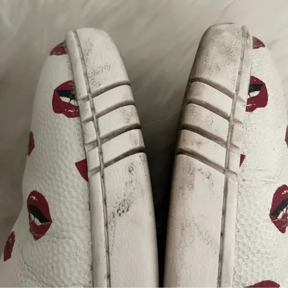 Bally Lips Print Slip On Sneakers Shoes