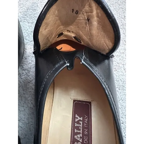 Bally Men’s Size 10 Black Leather Tassel Epsom Loafer Shoes Made in Italy