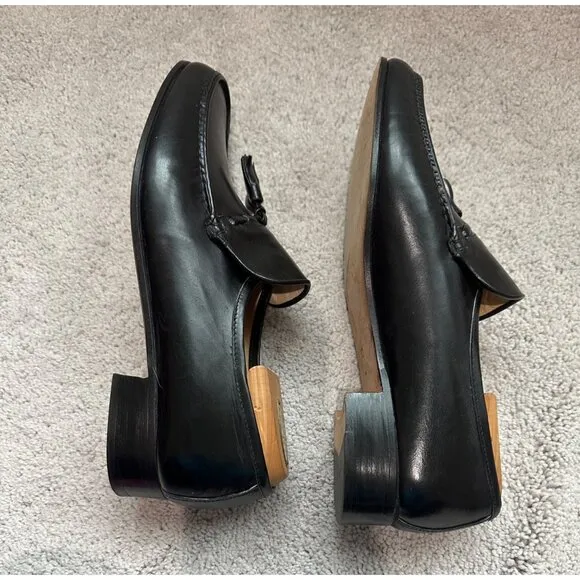 Bally Men’s Size 10 Black Leather Tassel Epsom Loafer Shoes Made in Italy