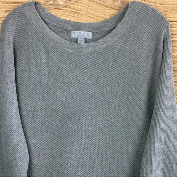 Barefoot Dreams - CozyChic Ultra Lite Diagonal Rib Dolman Pullover in Sage Sz L