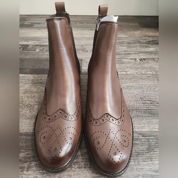 Bata Italian Brown Leather Chelsea Boots