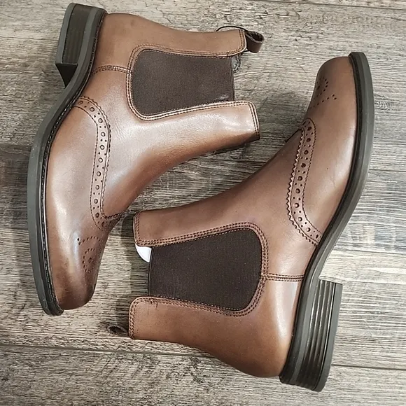 Bata Italian Brown Leather Chelsea Boots