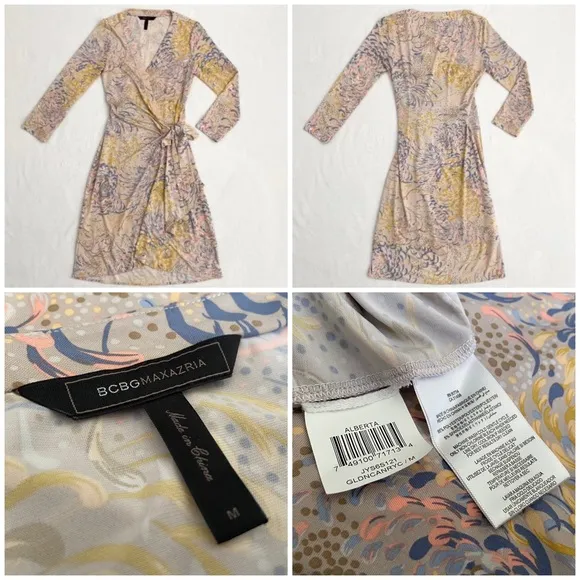 BCBGMaxAzria, Golden Canary Alberta Wrap Dress