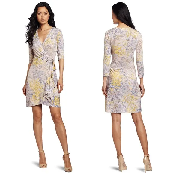 BCBGMaxAzria, Golden Canary Alberta Wrap Dress