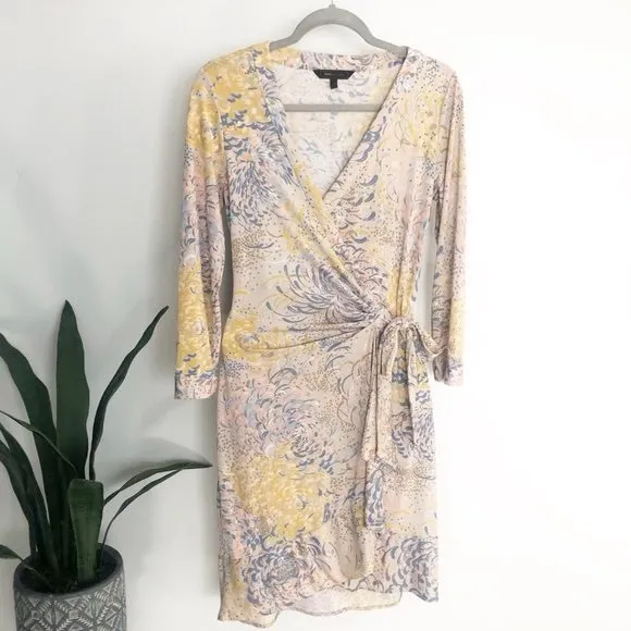 BCBGMaxAzria, Golden Canary Alberta Wrap Dress