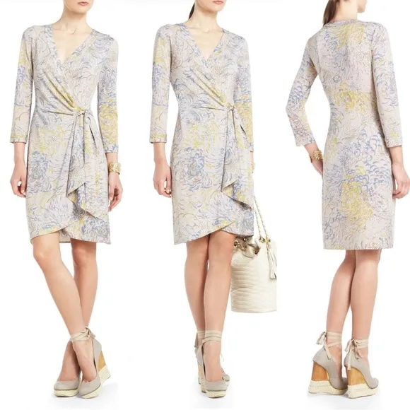 BCBGMaxAzria, Golden Canary Alberta Wrap Dress