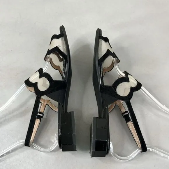 Beautifeel Glory Heel Scalloped Edge Mesh Patent Leather Sandals