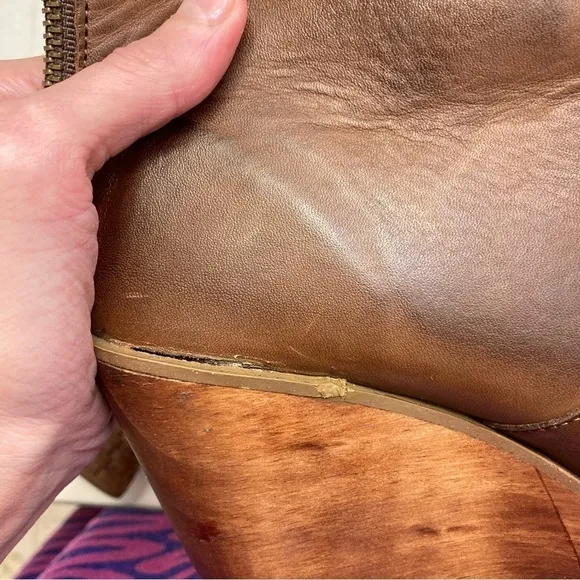 Bed Stu Free People Wales Rys Wooden Platform Wedge Boots 7.5