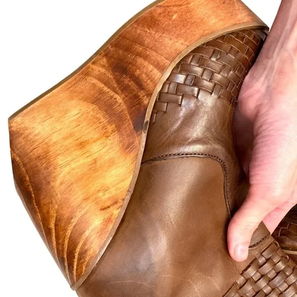 Bed Stu Free People Wales Rys Wooden Platform Wedge Boots 7.5