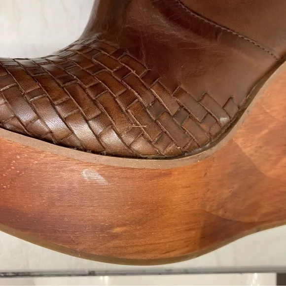 Bed Stu Free People Wales Rys Wooden Platform Wedge Boots 7.5