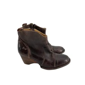 Bed Stu Womens Size 11 Boots Ankle Wedge Cobbler Series Dark Brown Leather