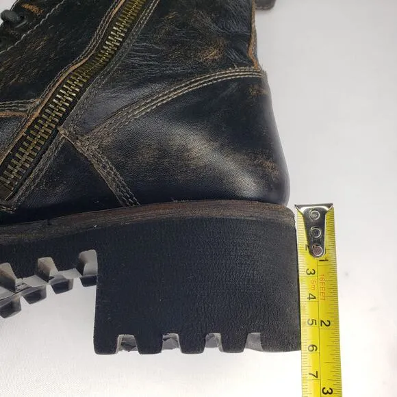 Bed Stu Womens Size 9 Prudence Hi Black Leather Platforn Chunky Combat Boots