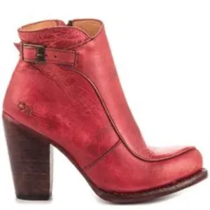 BEDSTU Red Leather Ankle Boots