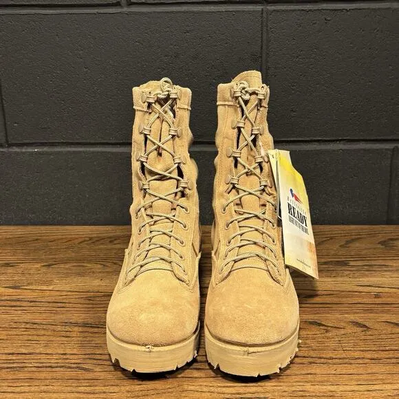 Belleville Tan Leather ARMY Flight Combat Boots Men’s 6 R NWT