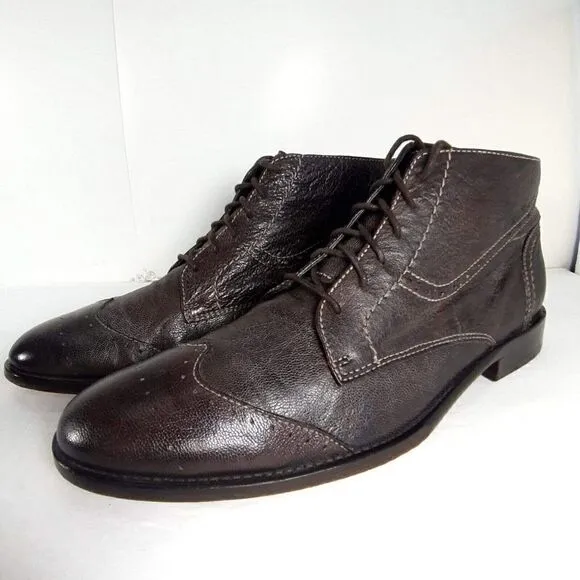 Ben Sherman Men's Size US 13 Brown Leather Ankle Lace up Boots