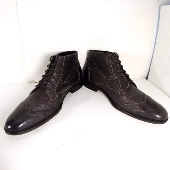 Ben Sherman Men's Size US 13 Brown Leather Ankle Lace up Boots