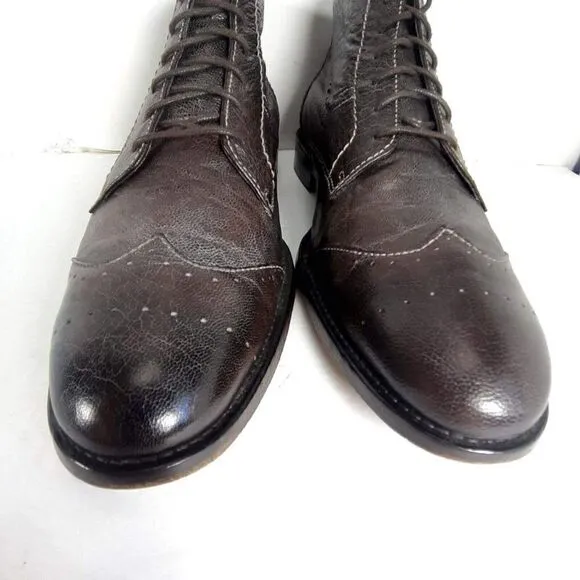 Ben Sherman Men's Size US 13 Brown Leather Ankle Lace up Boots