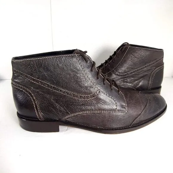 Ben Sherman Men's Size US 13 Brown Leather Ankle Lace up Boots
