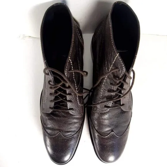 Ben Sherman Men's Size US 13 Brown Leather Ankle Lace up Boots