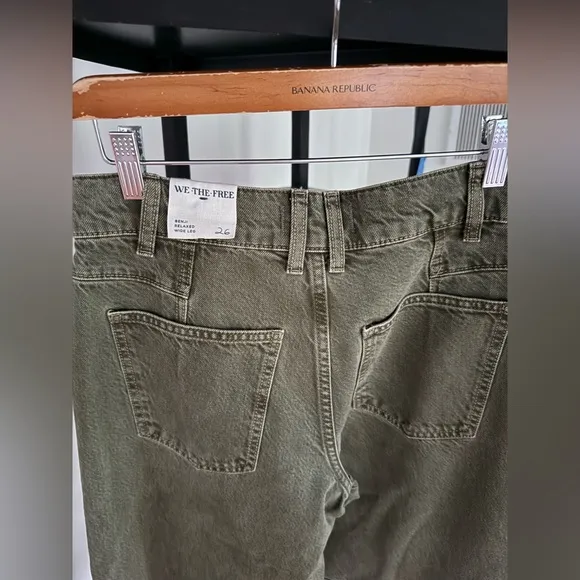 Benji Relaxed Wide Leg Jeans NWOT army