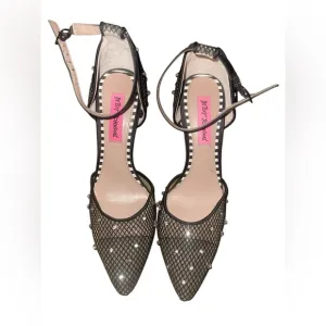 Betsey Johnson Black Mesh Women's Shoes
