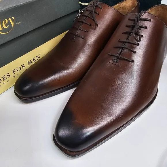 Bexley Bellagio Whole Cut Oxford Dress Shoes Mens 9.5 42.5 Burnished Blake Sole