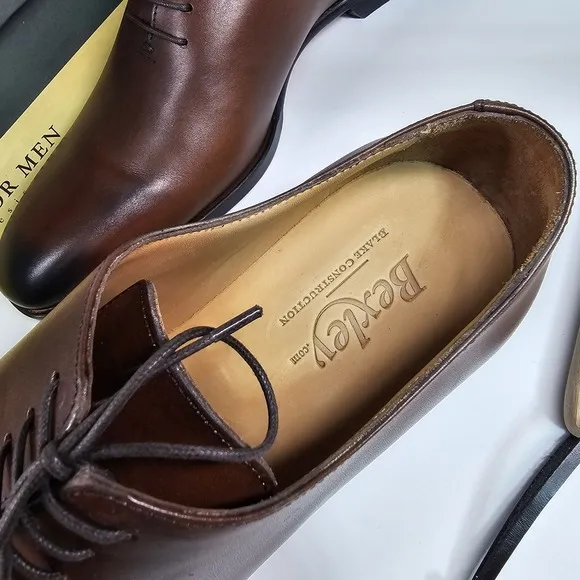 Bexley Bellagio Whole Cut Oxford Dress Shoes Mens 9.5 42.5 Burnished Blake Sole
