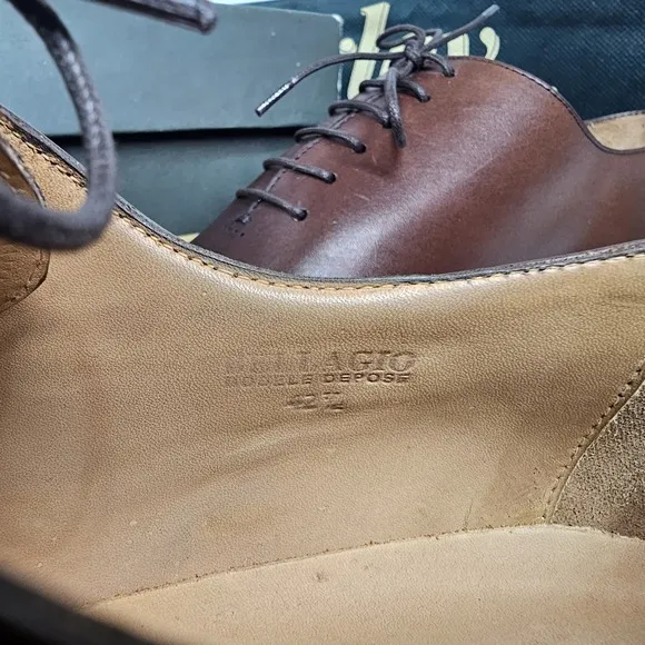 Bexley Bellagio Whole Cut Oxford Dress Shoes Mens 9.5 42.5 Burnished Blake Sole