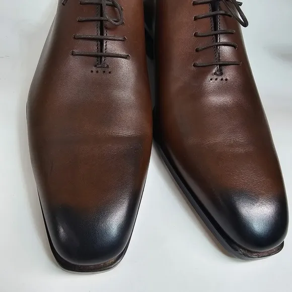 Bexley Bellagio Whole Cut Oxford Dress Shoes Mens 9.5 42.5 Burnished Blake Sole