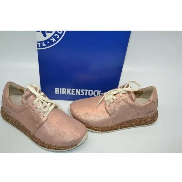 BIRKENSTOCK 1010976 WRIGLEY WOMEN METALLIC ROSE LEATHER SHOES SZ 36 US 5-5.5 M