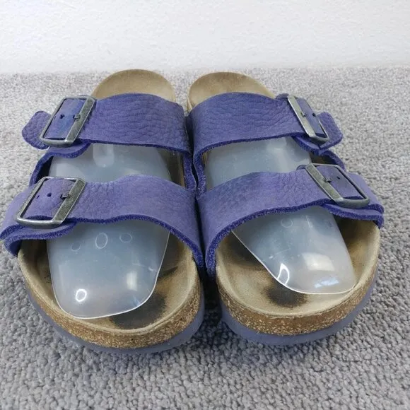 Birkenstock Arizona Mens Size 10 Shoes Blue Purple Suede 2 Strap Buckle Slip On