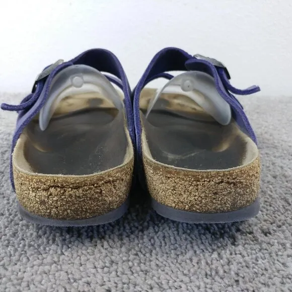 Birkenstock Arizona Mens Size 10 Shoes Blue Purple Suede 2 Strap Buckle Slip On