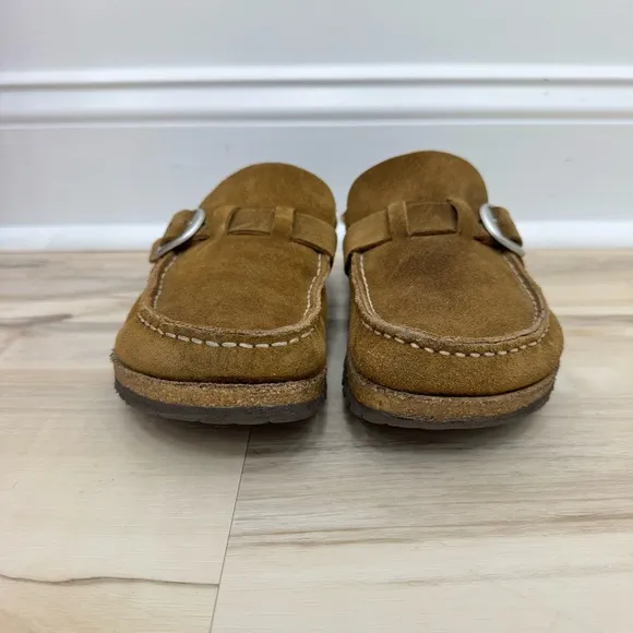Birkenstock Buckley Suede Clog women’s 39 EU Slip On Shoes Neutral Tea