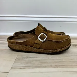 Birkenstock Buckley Suede Clog women’s 39 EU Slip On Shoes Neutral Tea