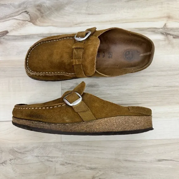 Birkenstock Buckley Suede Clog women’s 39 EU Slip On Shoes Neutral Tea