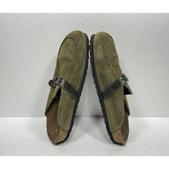 Birkenstock Eaton Slip On Casual Clog Green Suede Shoes Women's Size 7 N