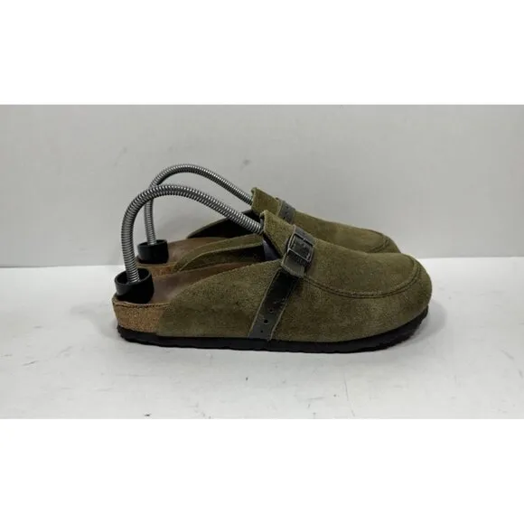 Birkenstock Eaton Slip On Casual Clog Green Suede Shoes Women's Size 7 N