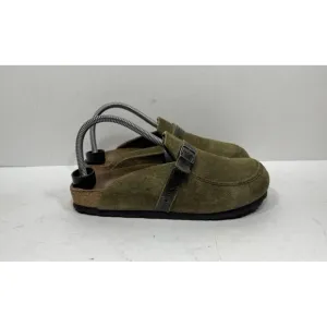 Birkenstock Eaton Slip On Casual Clog Green Suede Shoes Women's Size 7 N