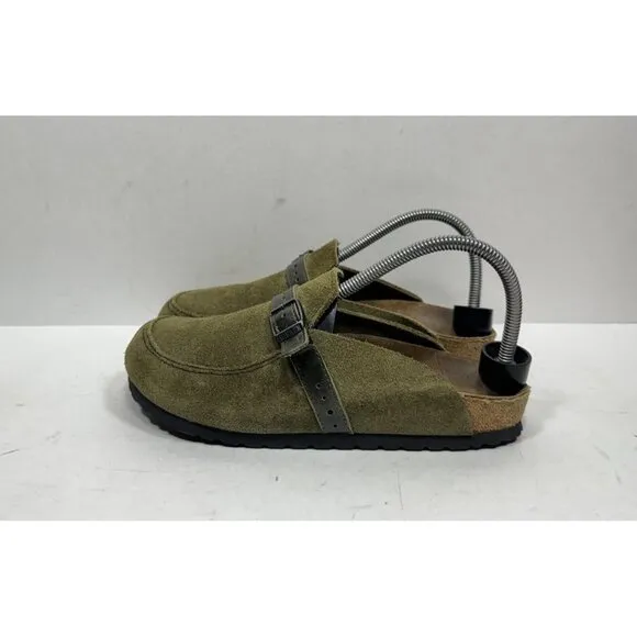 Birkenstock Eaton Slip On Casual Clog Green Suede Shoes Women's Size 7 N