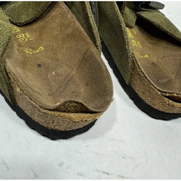 Birkenstock Eaton Slip On Casual Clog Green Suede Shoes Women's Size 7 N