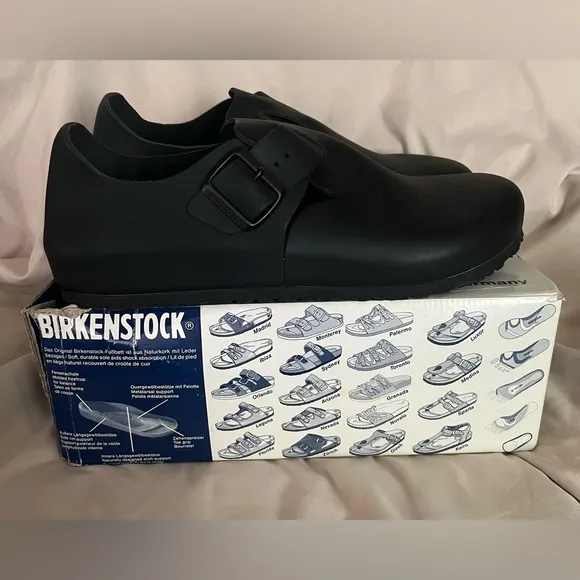 Birkenstock Men's London Leather Shoes, Men’s Size 12, Black
