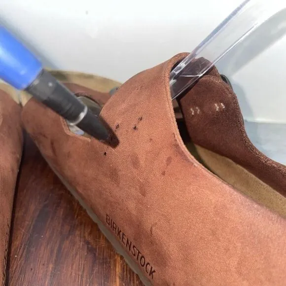 Birkenstock Milano Sandals Mens 8 Woms 10 Brown Leather Slide Strap Buckle Shoes