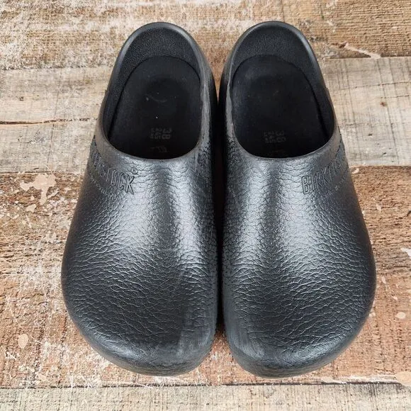 Birkenstock Profi-Birki Professional Women Sz 7 EU 38 Black Slip On Clog Shoes
