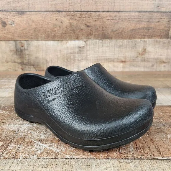 Birkenstock Profi-Birki Professional Women Sz 7 EU 38 Black Slip On Clog Shoes